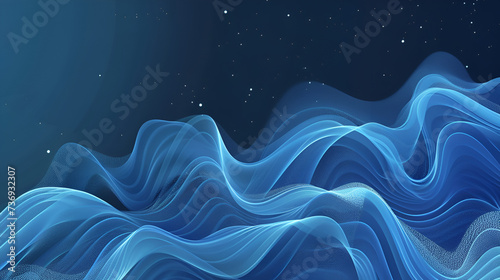 Abstract ocean wave generative background in blue,Blue gradient dynamic water abstract background hypnotic blurred blue fluid 