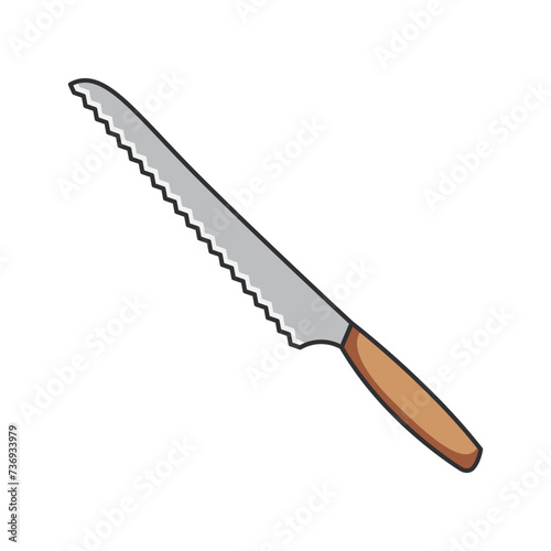 bread knife icon. Kitchen utensil and cooking theme. Isolated design. Vector illustration