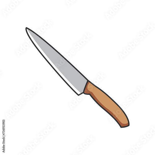 carving knife isolated on white background. Vector illustration in flat style.