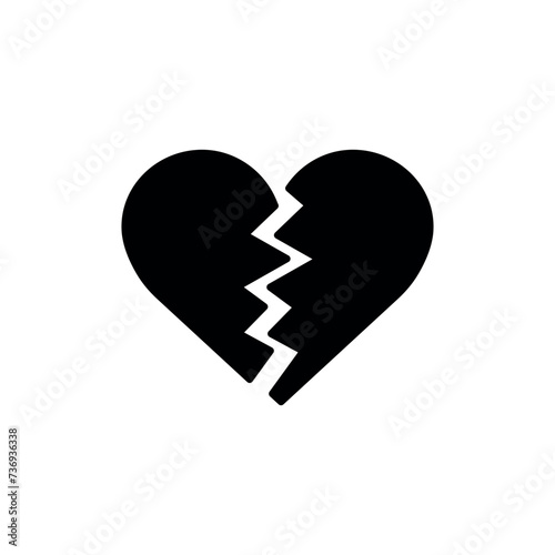 Heart break icon vector illustration. Heartbreak on isolated background. Broken heart concept.