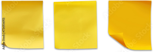 Yellow sticky note transparent background PNG clipart photo
