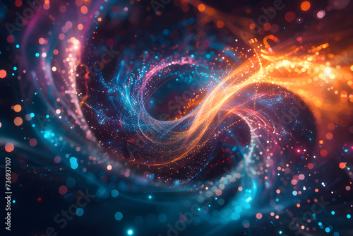 Galactic Spiral: A luminous fractal design swirling through the cosmos, blending elements of light.
