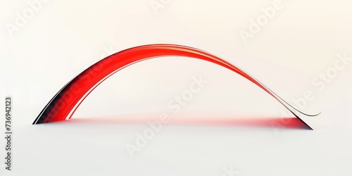 Simple red arc with gold lines.