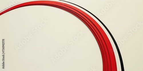 Simple red arc with gold lines.