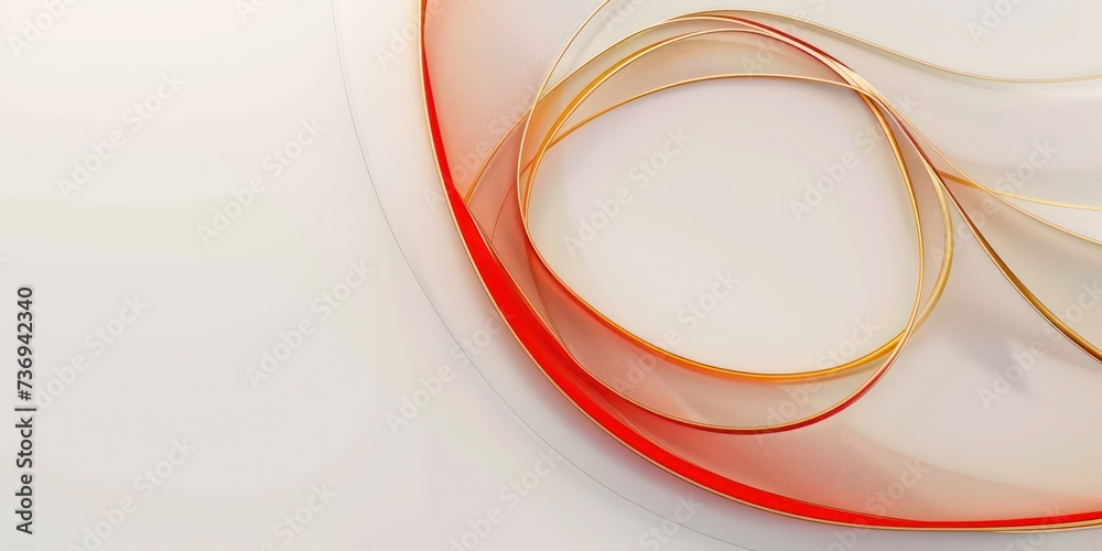 Fototapeta premium Simple red arc with gold lines.