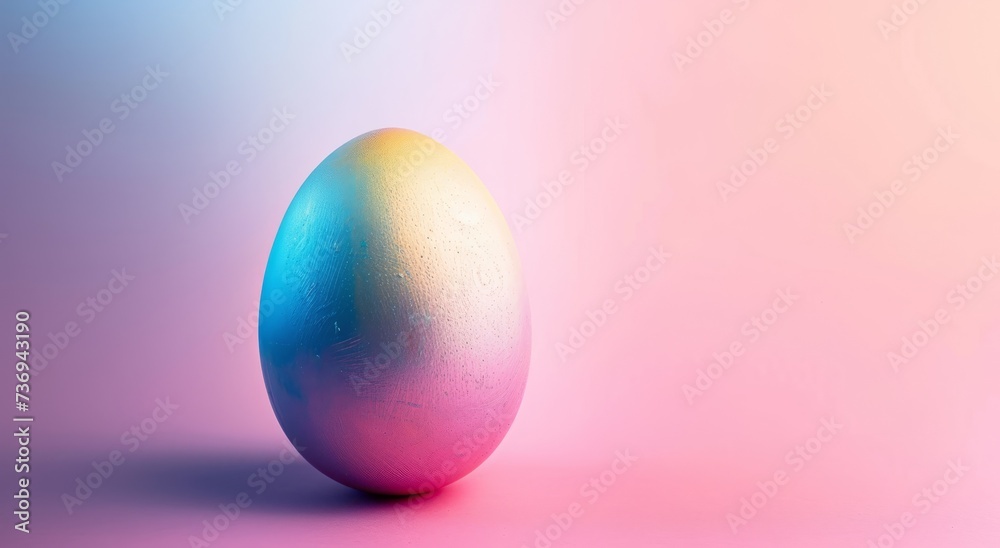 a row of colorful Easter eggs, including pink, purple, blue, green, and orange, arranged on a light background. The eggs have a smooth, matte finish and cast subtle shadows on the background.