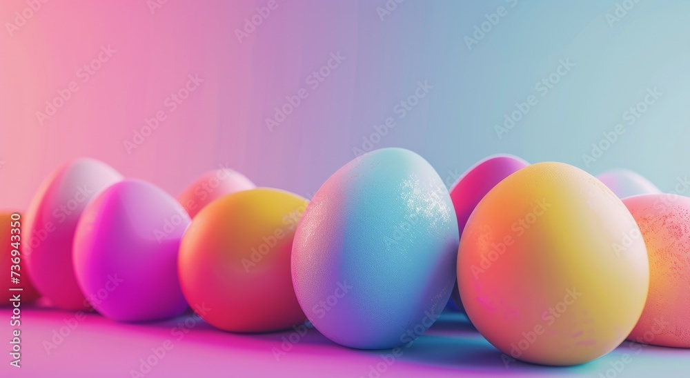 easter colorful eggs Vibrant Gradient, copy space