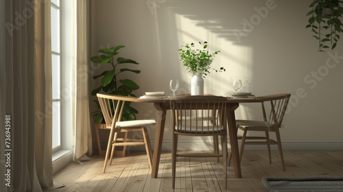 House mockup, comfortable and aesthetic dining room interior background. Generative Ai