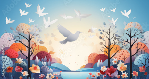 Peace illustration. Wallpaper international day of peace. World day of peace background