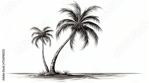 A drawing of a palm tree