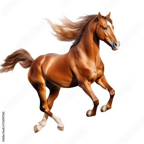 Elegant horse in running pose on transparent background © Creative Canvas