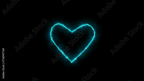 Neon heartbeat and pulse illustration background.