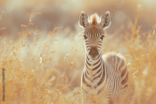 baby Zebra  Professional photo  wildlife tele shot style  blur background