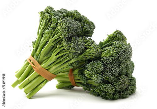 broccolini baby broccoli on white background  photo