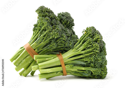 broccolini baby broccoli on white background  photo