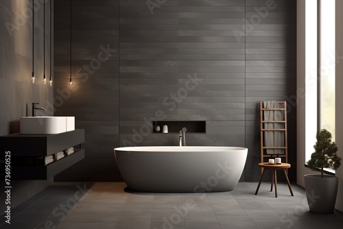 bathroom room ideas  including bathtub  glass  towels  shower  shelf table which are simple and minimalist but still give the impression of being clean and elegant.