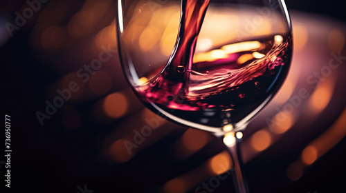 Glass of red wine close up photo