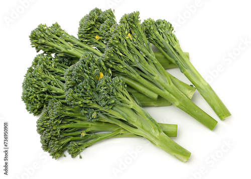 broccolini baby broccoli on white background  photo