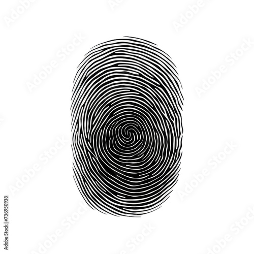 fingerprint isolated on white transparent background