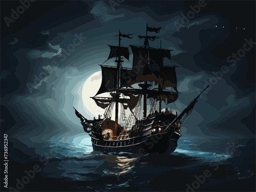 pirate ship in the sea