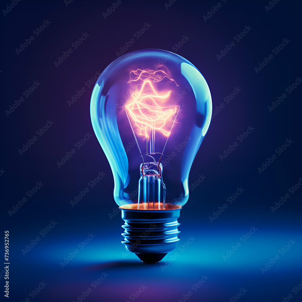 Glowing electric lightbulb on dark background. 3D rendering Glowing electric lightbulb on dark background. 3D rendering