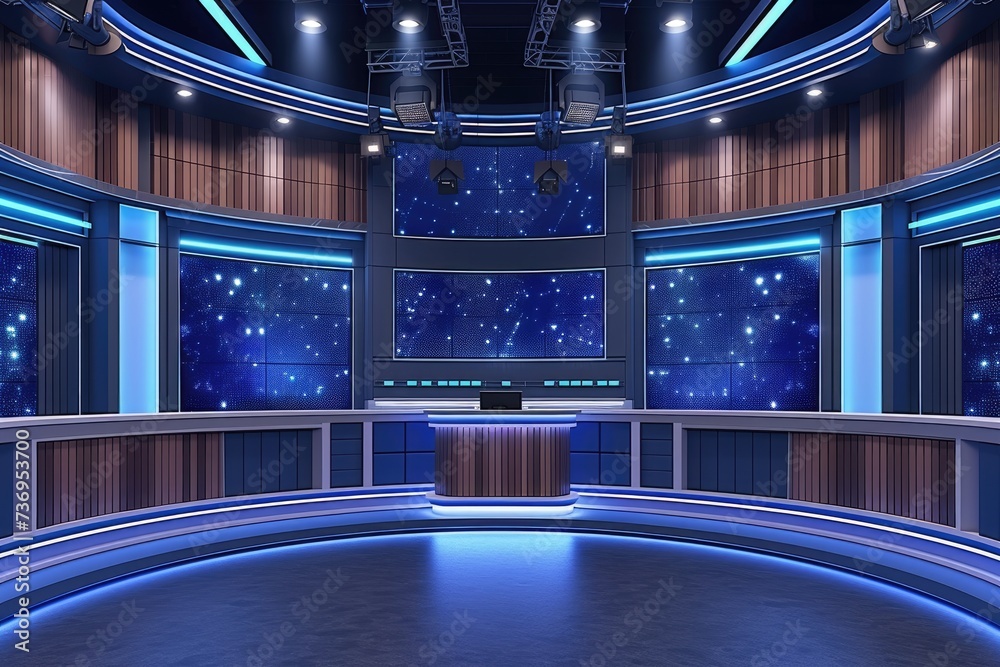 Tv Program Studio News, documentary, reporting program TV studio set. Tv or Cable new ...