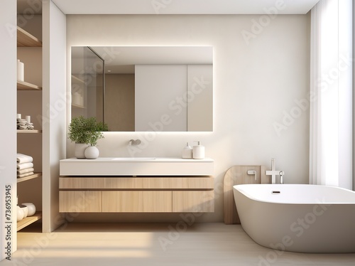 bathroom room ideas  including bathtub  glass  towels  shower  shelf table which are simple and minimalist but still give the impression of being clean and elegant.