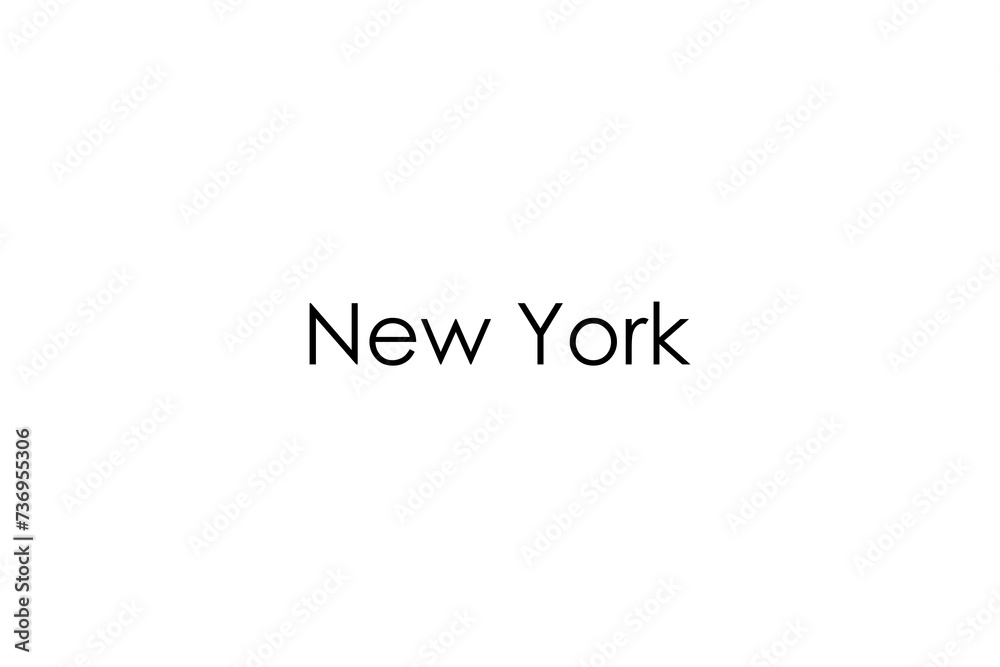 Inscription New York on white background. Illustration   