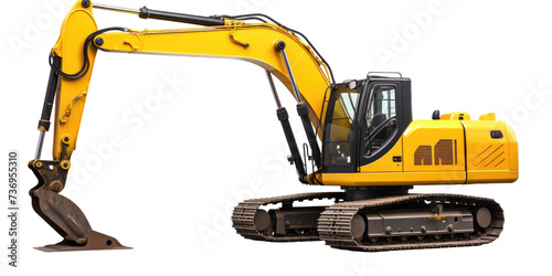 modern excavator on a white background