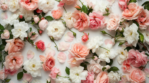  background of pink flowers roses, simple rococo style sophisticated and elegant
