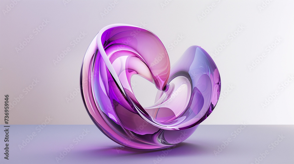 3d purple and pink glass sculpture