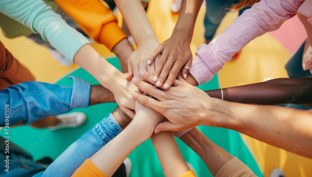 group of people holding hands