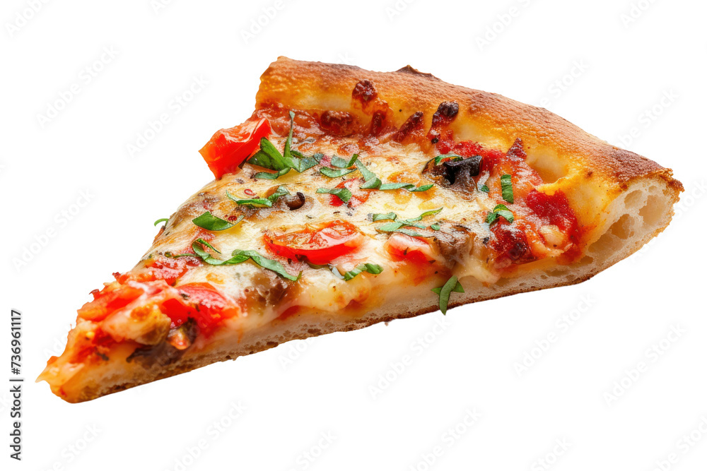 Gourmet Pizza Slice with Fresh Toppings Isolated on Transparent Background Gourmet Pizza Slice with Fresh Toppings Isolated on Transparent Background