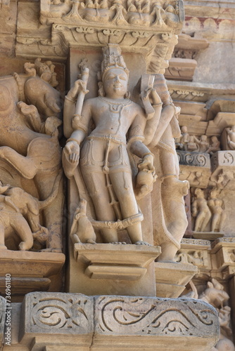 This is photo of Parsvanath Jain temple at Khajuraho in India photo
