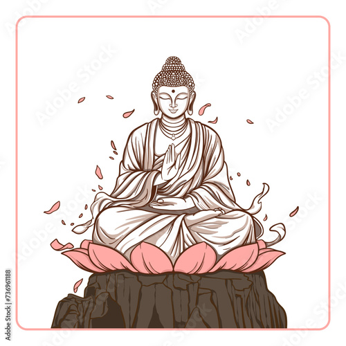 Vector Budha Hand Drawing Illustration