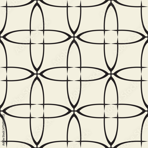 Vector seamless pattern with ovals. Modern stylish texture. Repeating abstract background