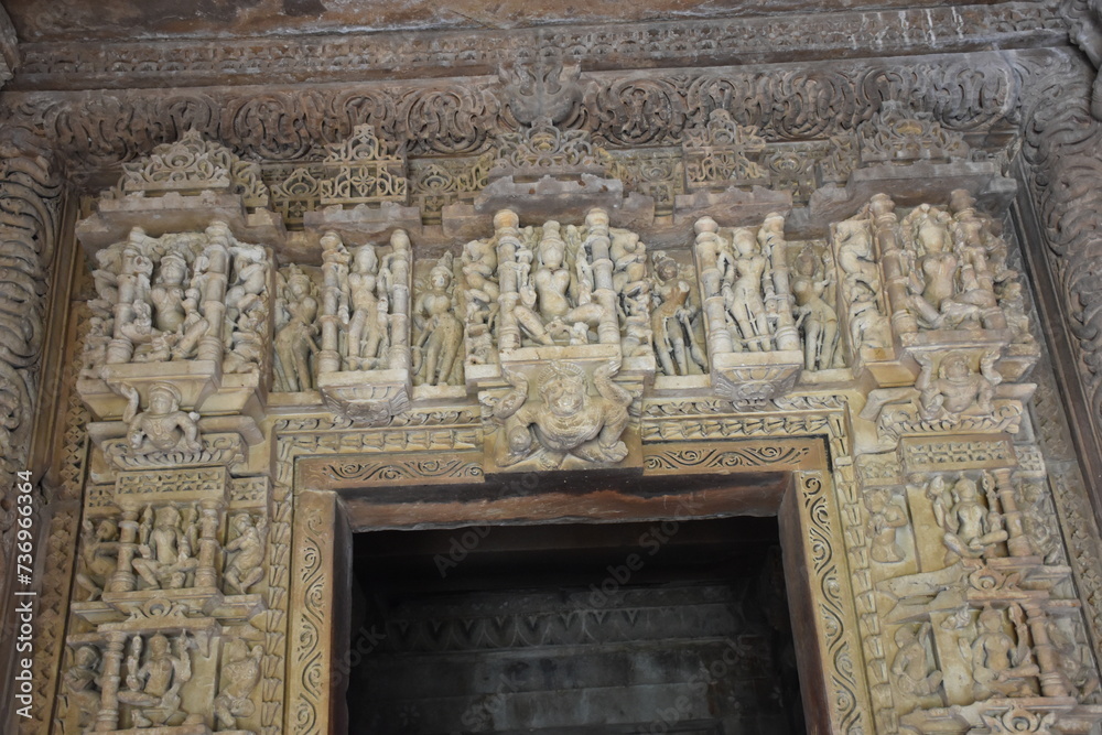 This is photo of Parsvanath Jain temple at Khajuraho in India