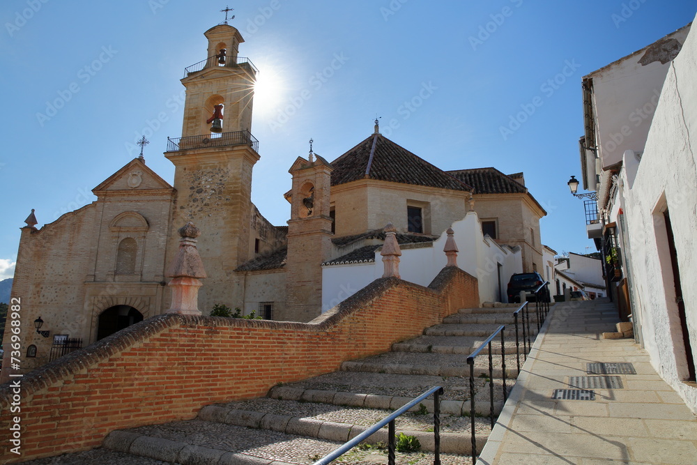 Fototapeta premium The church Santa Maria de Jesus, Antequera, Malaga province, Andalusia, Spain, located on Portichuelo square