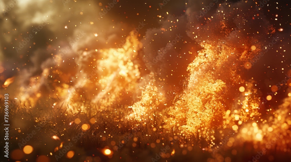 Obraz premium Particle-Based Fire Simulation