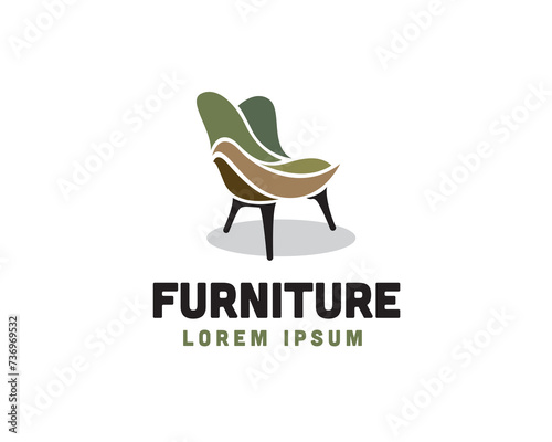 abstract piece chair logo icon symbol design template illustration inspiration