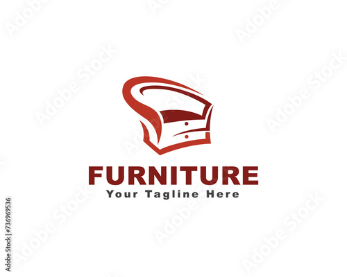 single chair furniture logo icon symbol design template illustration inspiration
