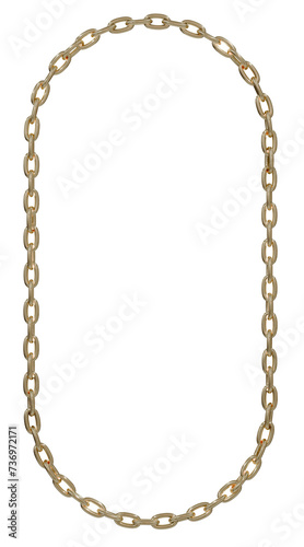 Modern Alchemy: Ancient symbolism reimagined! This 3D golden chain frame, oval or round rectangle, radiates sophistication and invites endless creative possibilities.