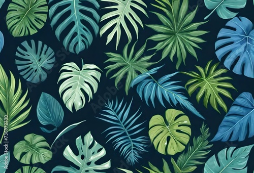 seamless floral pattern of leaves
