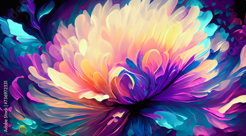 Colorful Macro Floral Blossom in Abstract Garden Beauty