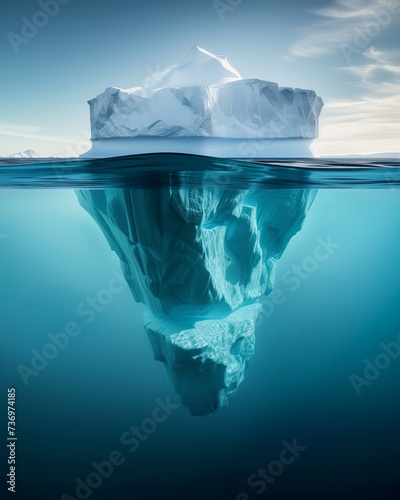 Surreal Iceberg Reflection on Glassy Polar Waters