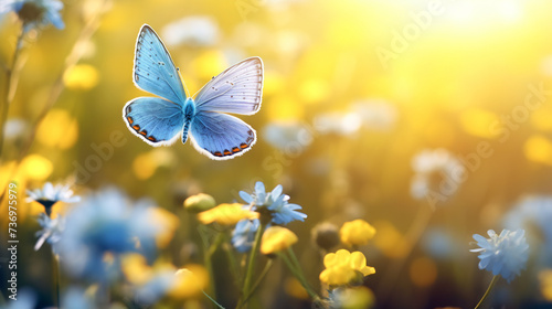 A small blue butterfly 