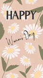 Delicate greeting card for International Women's Day. Template for social networks.
