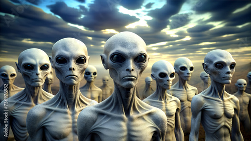 Group of aliens ready for attack on earth