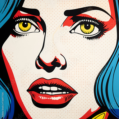 woman face with makeup comics vector