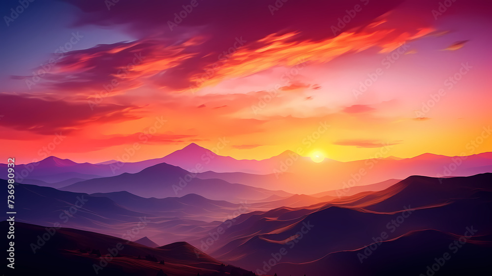 Charming sunrise view